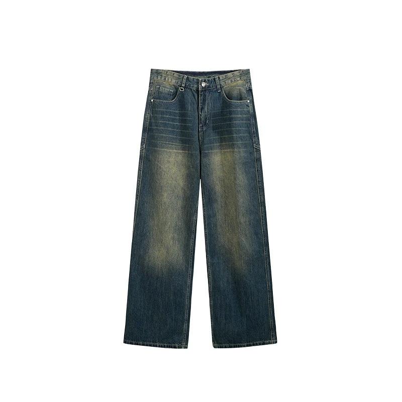 Men's Washed Wide Leg Jeans
