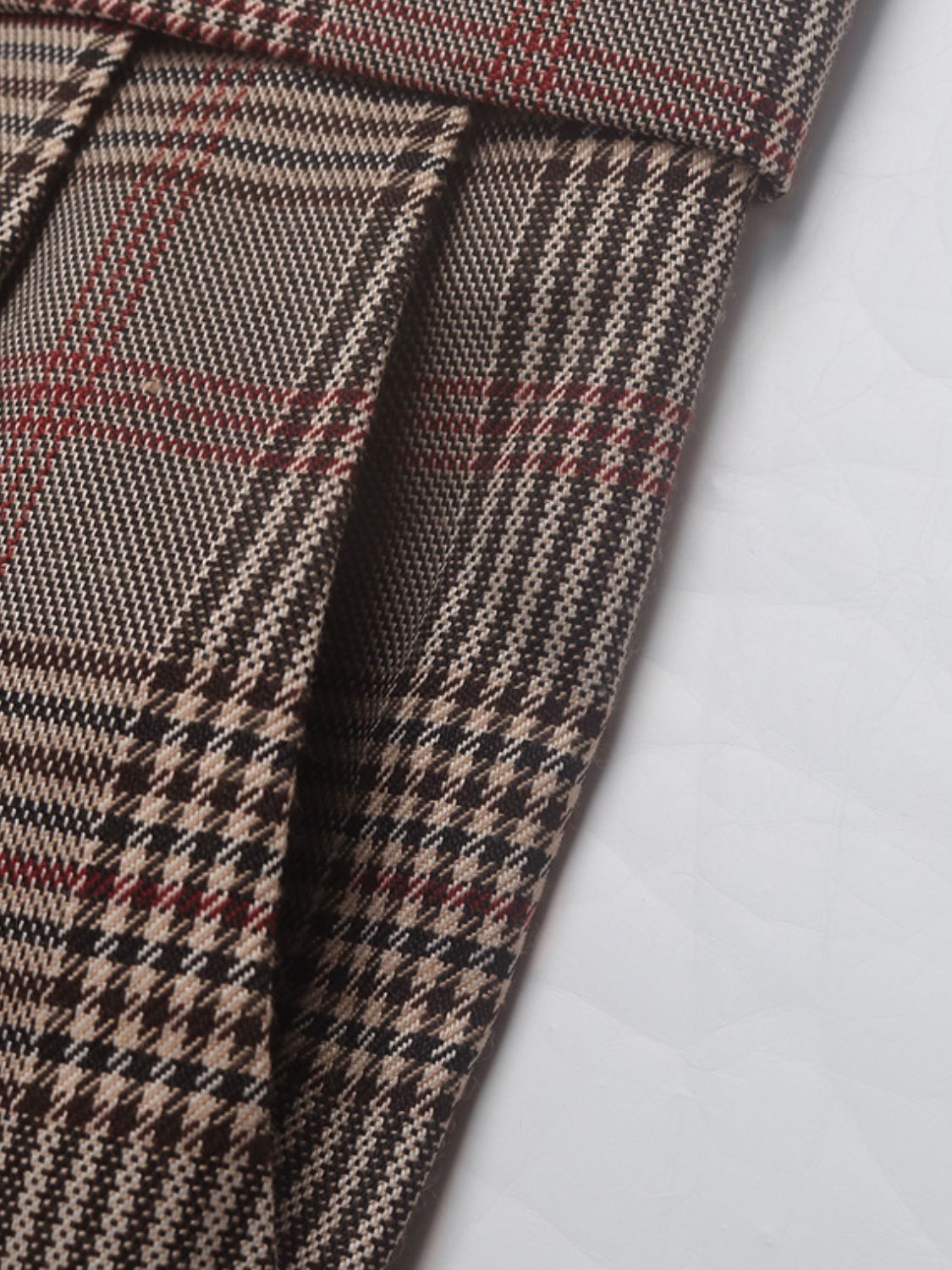 Pantalones Rectos Perfee de Cuadros con Bolsillos