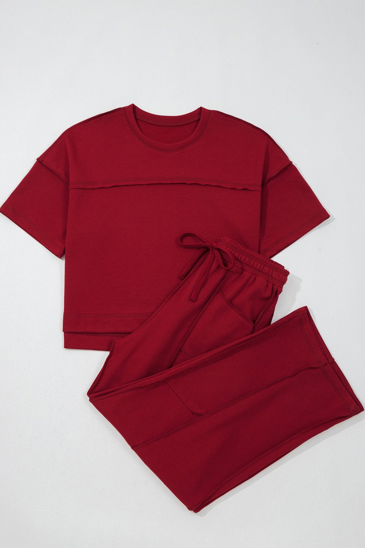 Women's Drop Shoulder Boxy Tee and Barrel Pants Set