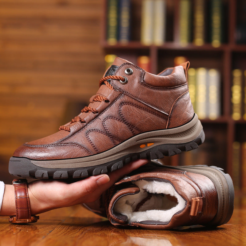 Men's High Top Leather Snow Boots