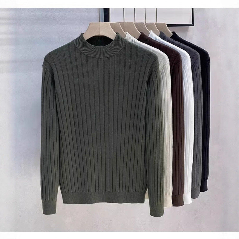 Pullover Textured Mock-neck Sweater For Men