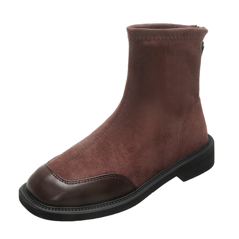 British-style Square-toe Boots For Women