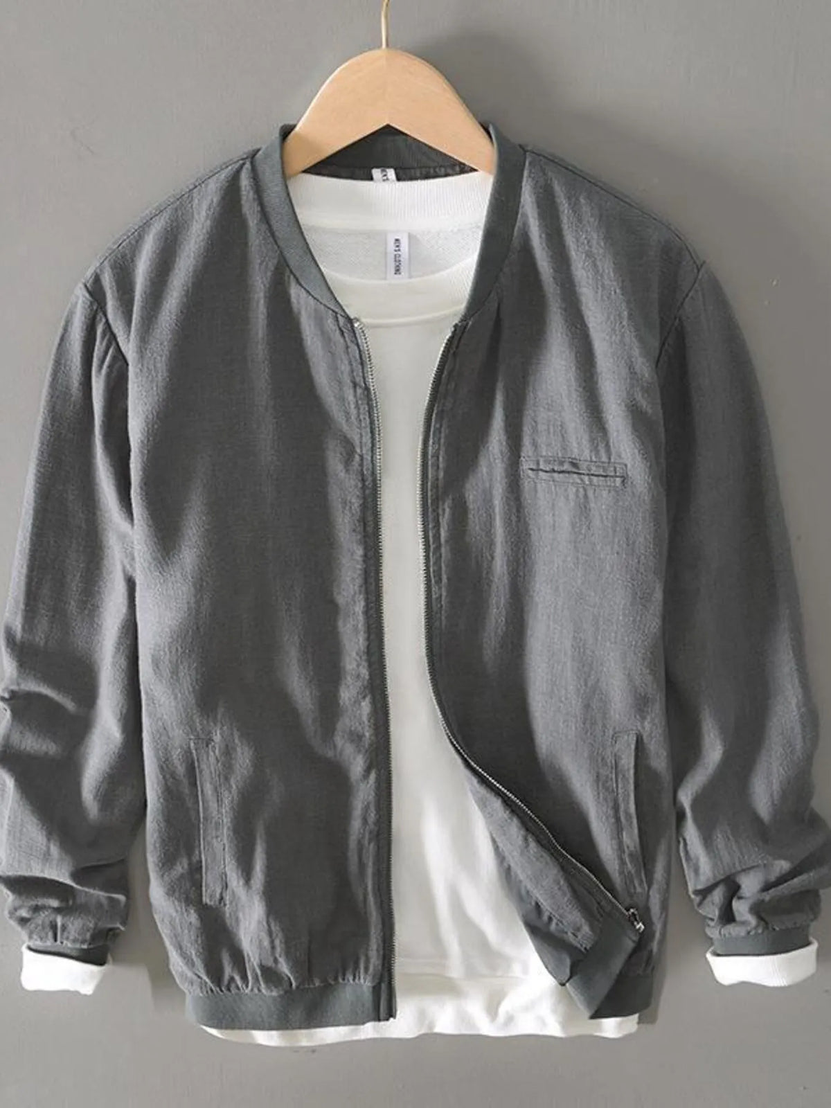 Men's Plus Size Zip Up Long Sleeve Jacket
