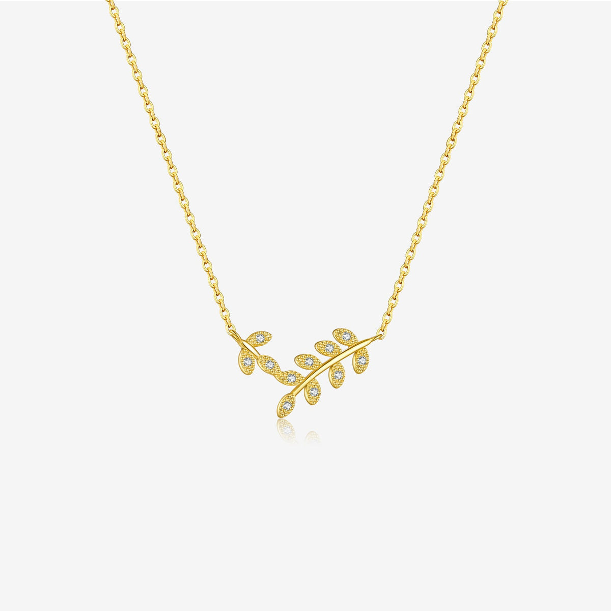 S925 Sterling Silver Leaf Shaped Necklace