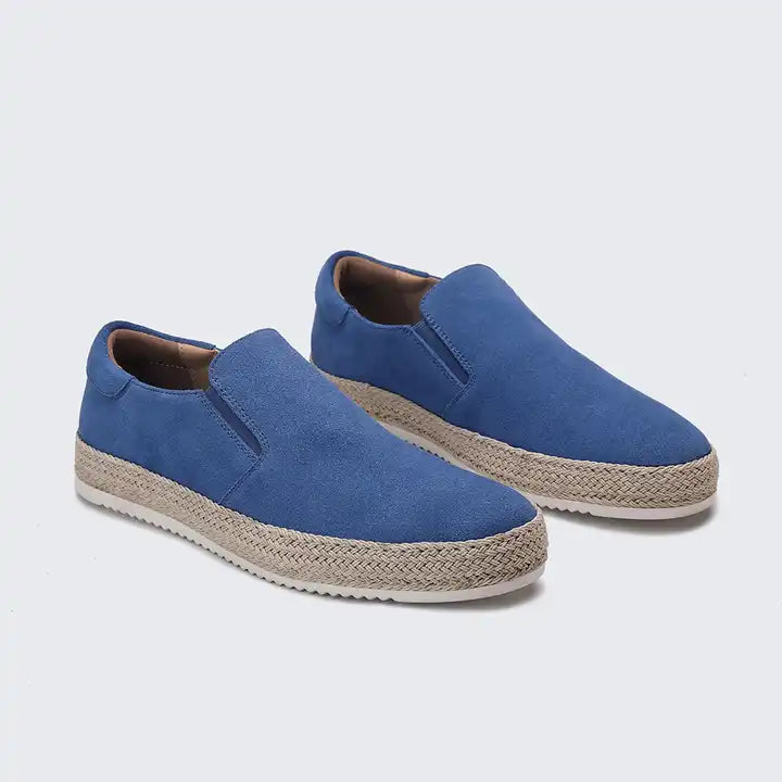 Round-Toe Woven Slip-On Flats