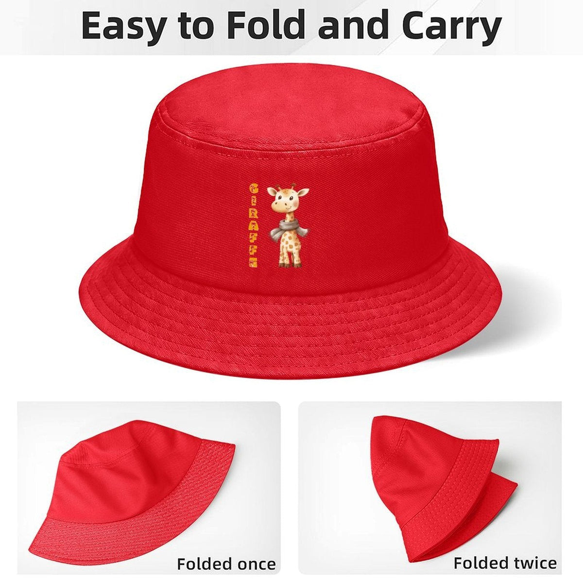 Cute Baby Giraffe Design Kids’ Bucket Hat | Ships from USA