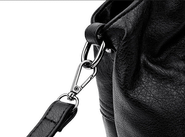 Lightweight Splicing Soft Leather Large Capacity Bag