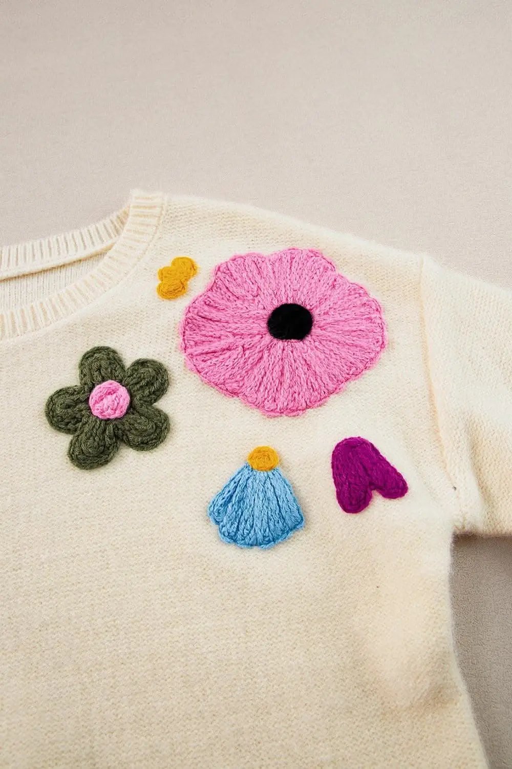 Sweaters Trendsi Chic floral crochet sweater