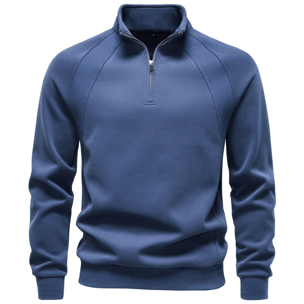 2026 New Foreign Trade Men's Stand Collar Half-Zip Sweatshirt, Men's Casual Autumn Raglan Sleeve Sweatshirt For Cross-Border Sales
