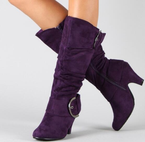 Women's Belt Buckle Mid Boots