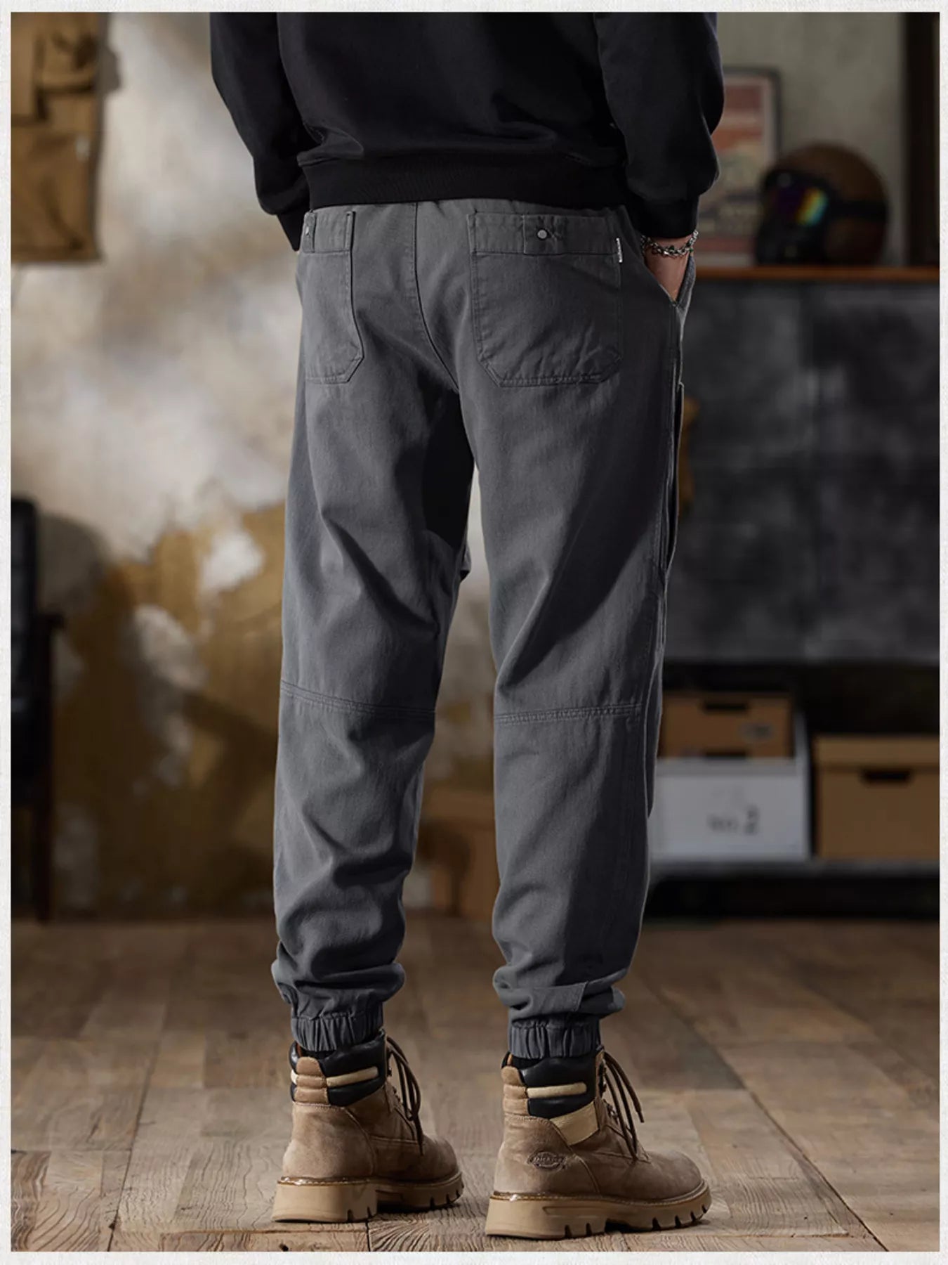 Pantalón Jogger Cargo Casual con Cordón Tallas Grandes para Hombre