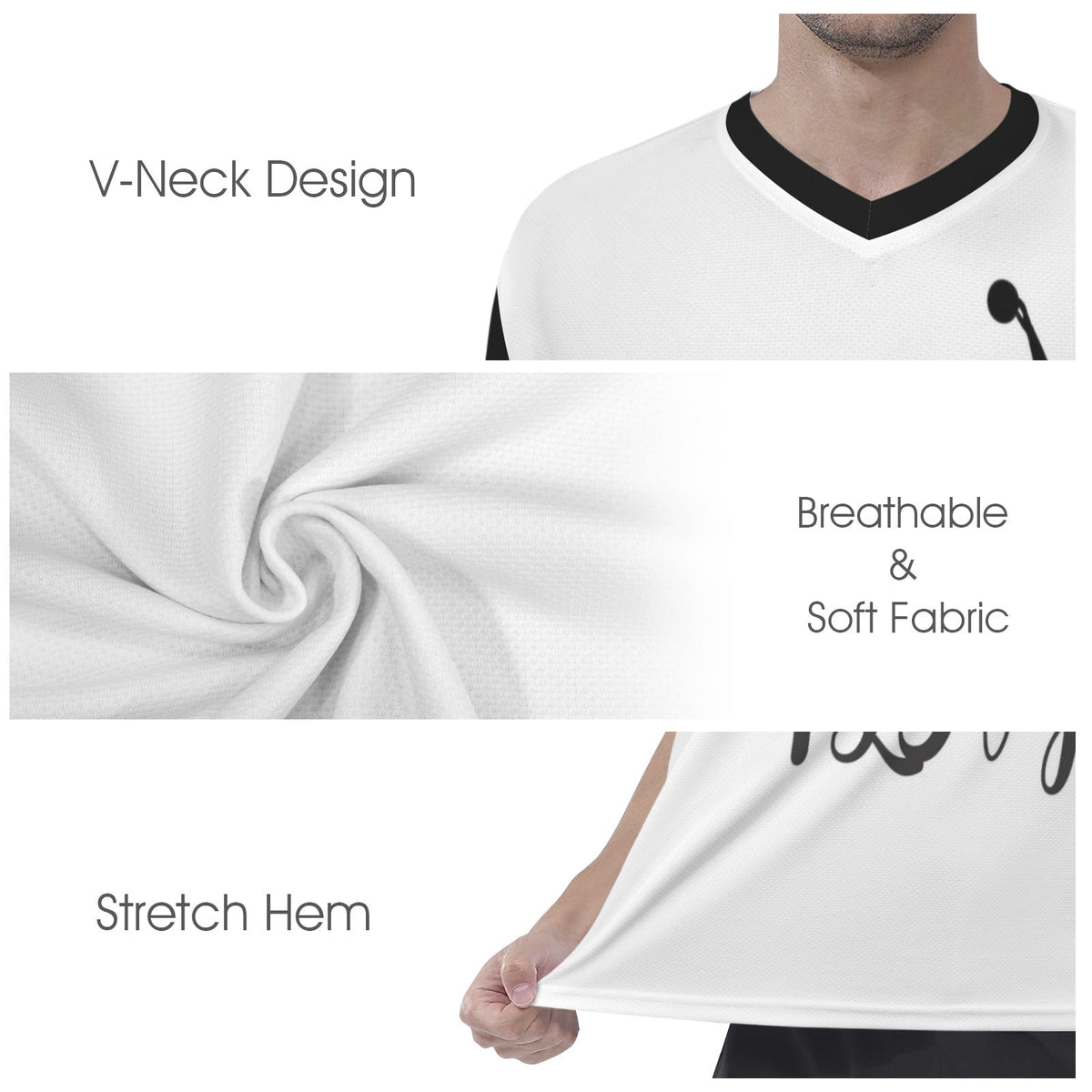 Born to Play Basketball Men's V-Neck Jersey (Model T97)