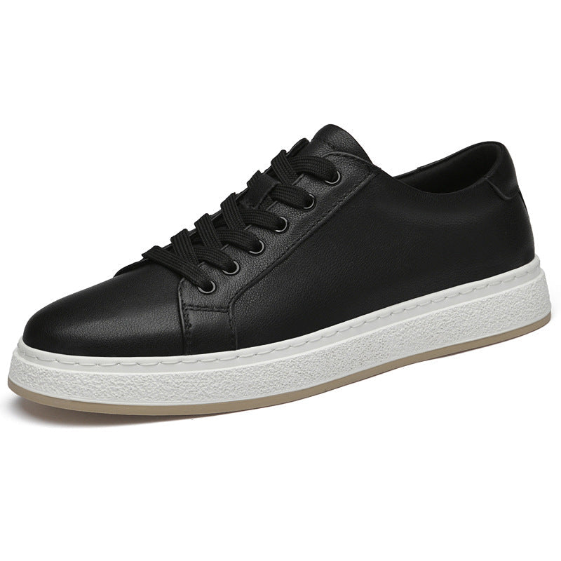 Men's Business Genuine Leather Lace-up Platform Sneakers