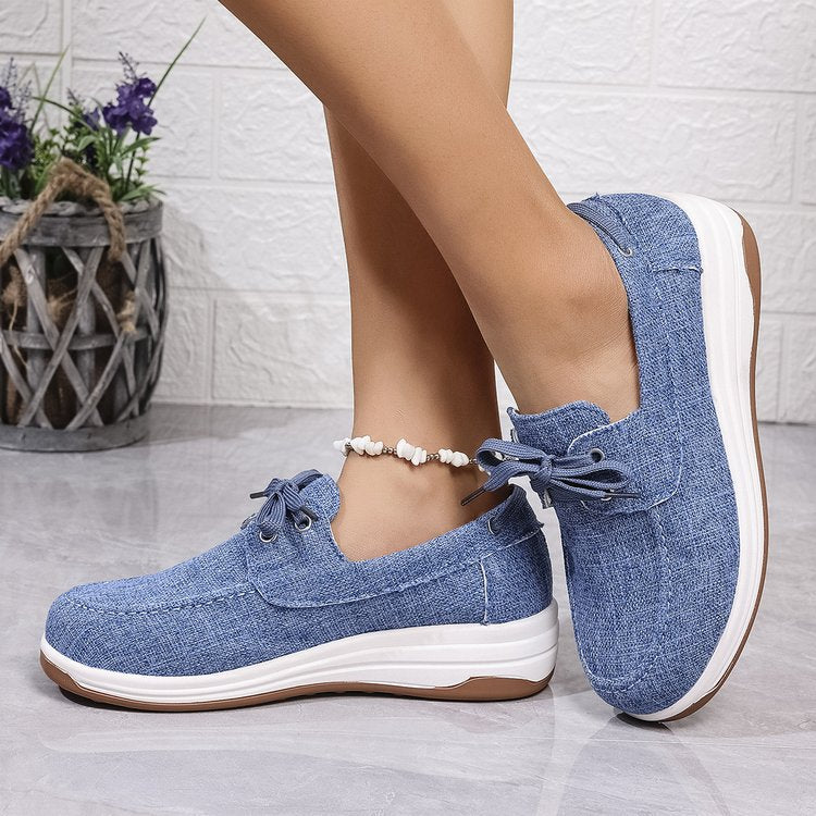 Plus Size Canvas Casual White Shoes For Women