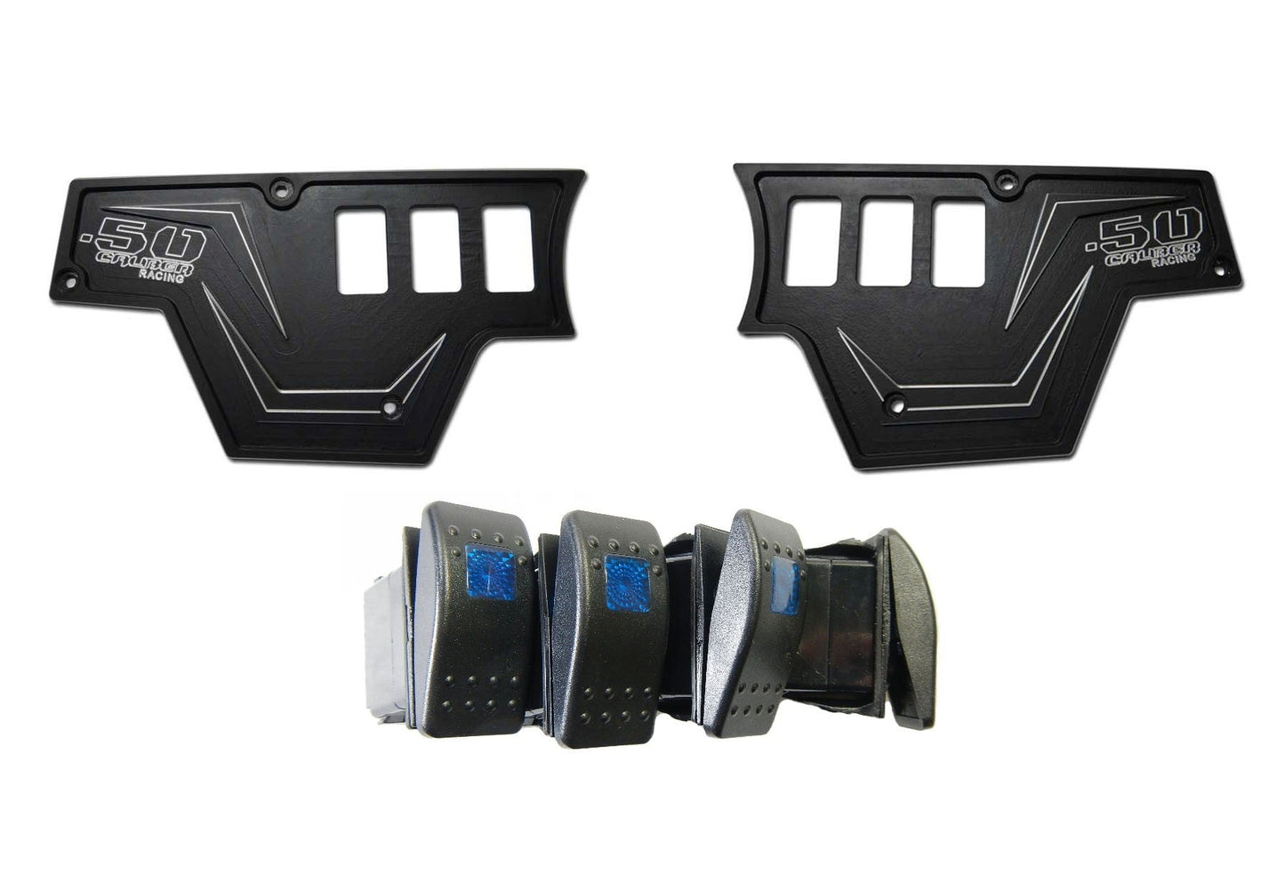2pc XP1000 6 Switch Dash Panel w/ Switches Black