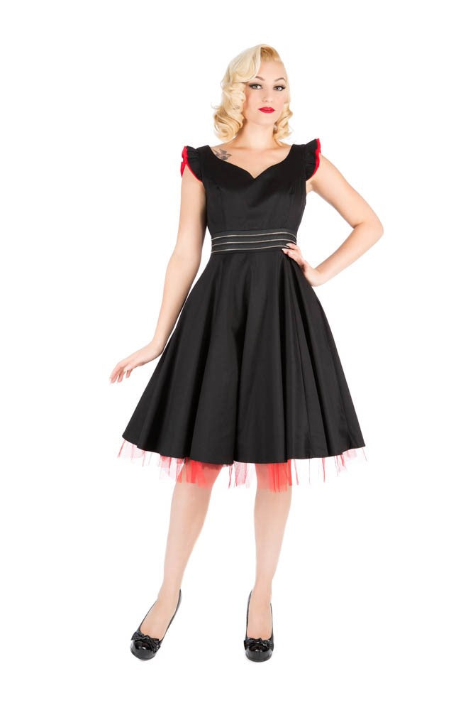 Vestido negro con vuelo 9454