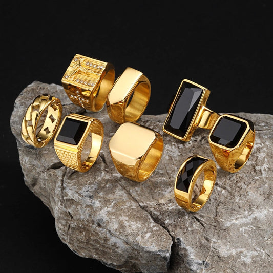 Anillo de Hombre con Diamantes de Imitación de Cristal