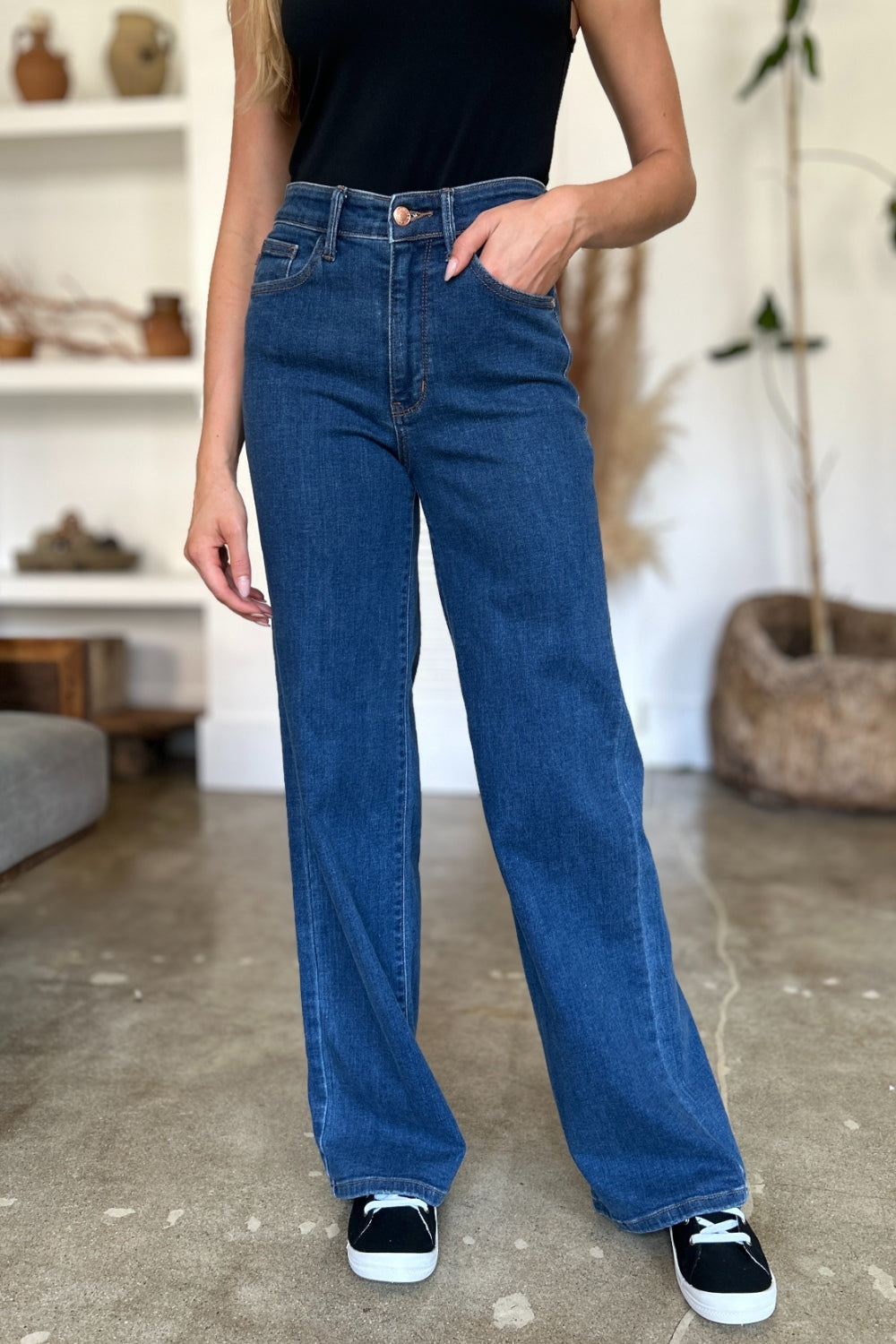 Judy Blue Jeans rectos de tiro alto de talla completa