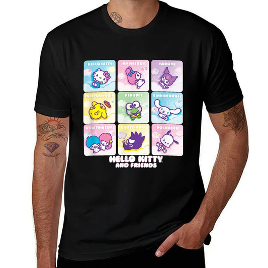 Camiseta cómoda de Hello Kitty y sus amigos con iconos cuadrados