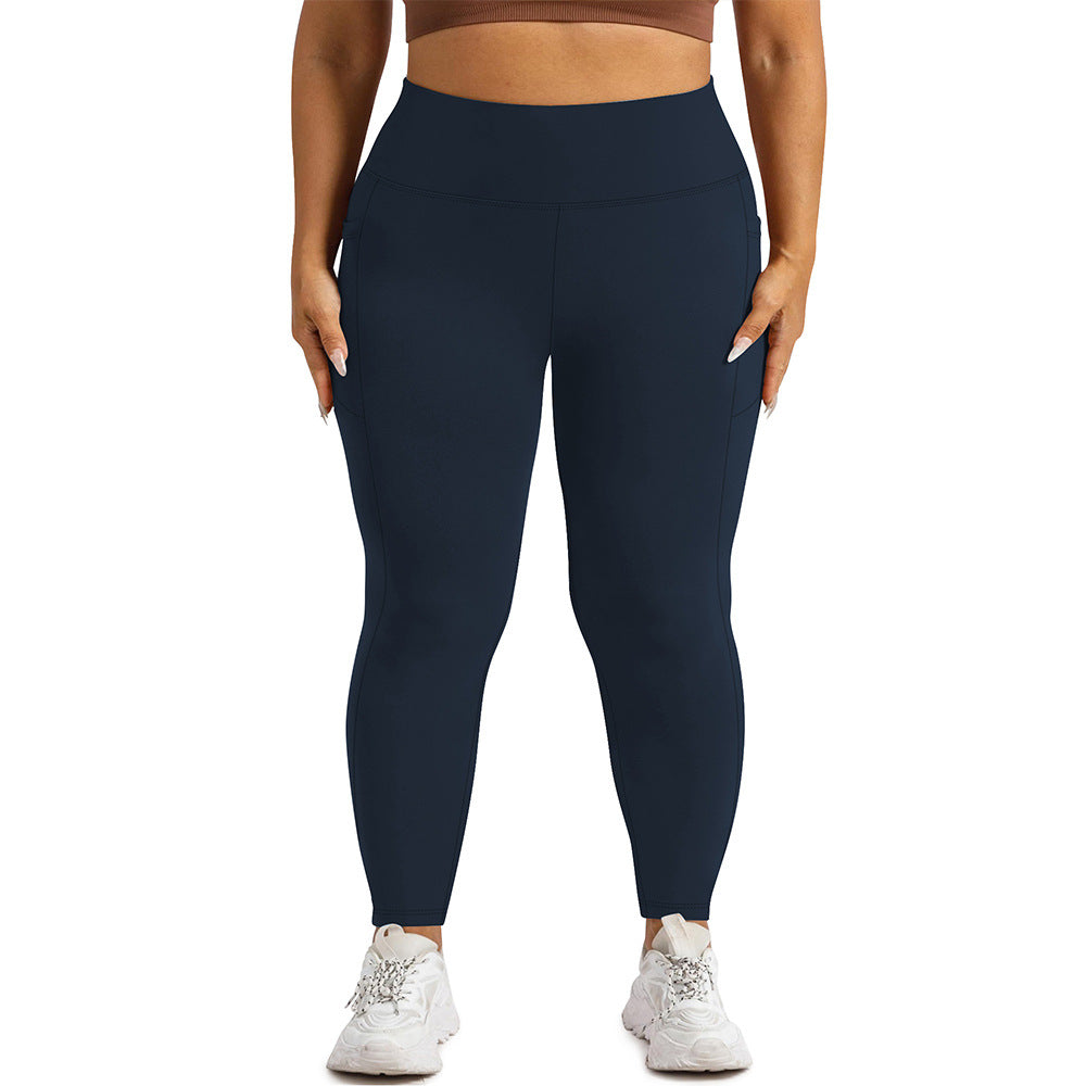 Cross-border European Code Plus Size Yoga Pants Women 300kg High Waist Abdomen European And American Sports High Elastic Tight Plus Size Yoga Pants
