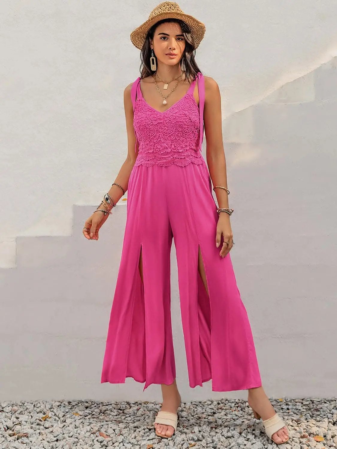 Accessories Trendsi Elegant Lace V-neck Jumpsuit