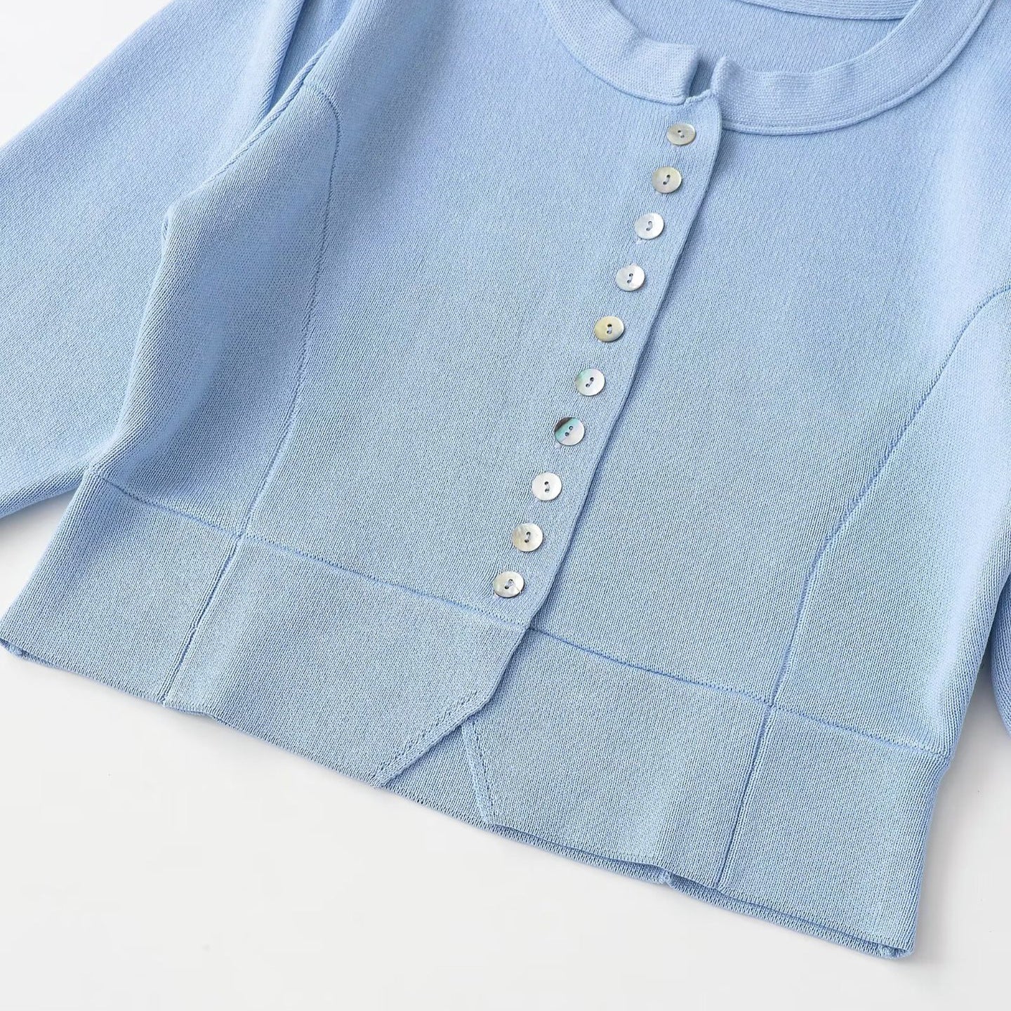 Chic And Stylish Round-neck Bubble-knit Cardigan Jacket
