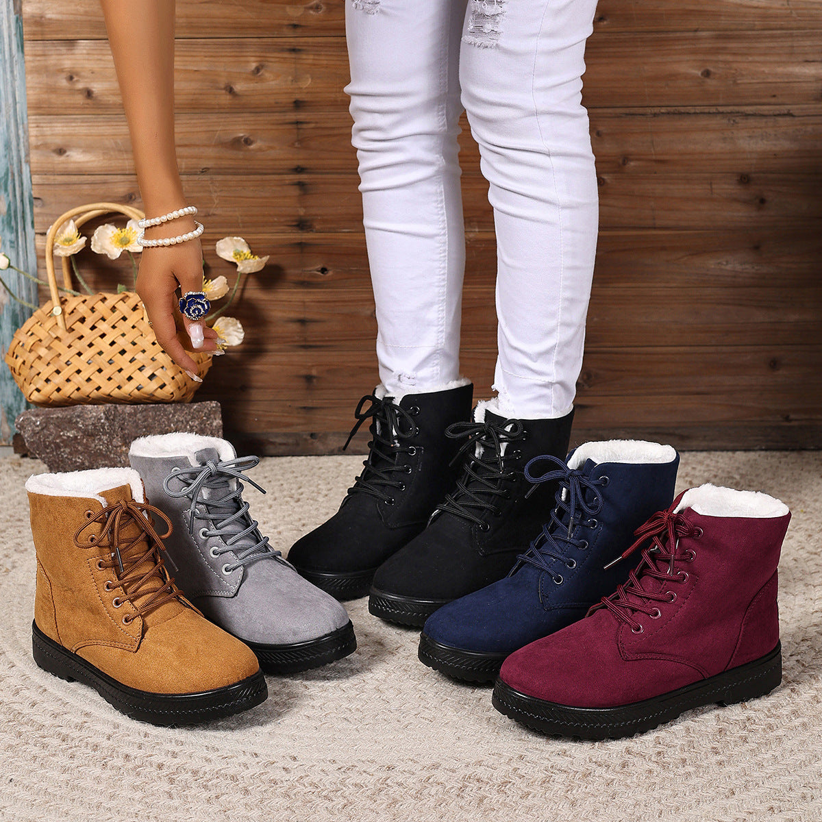 Women's Waterproof High-Top Cotton-Padded Snow Boots