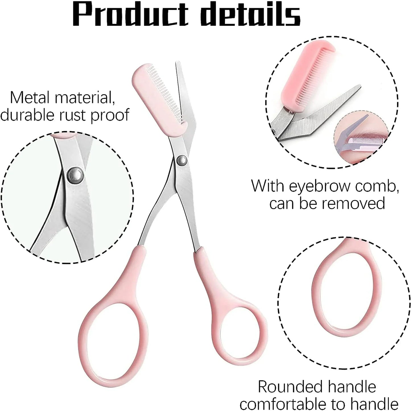 Professional Eyebrow Trimmer Scissors with Comb