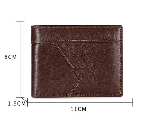 Men's Retro Oil Leather RFID Business Wallet