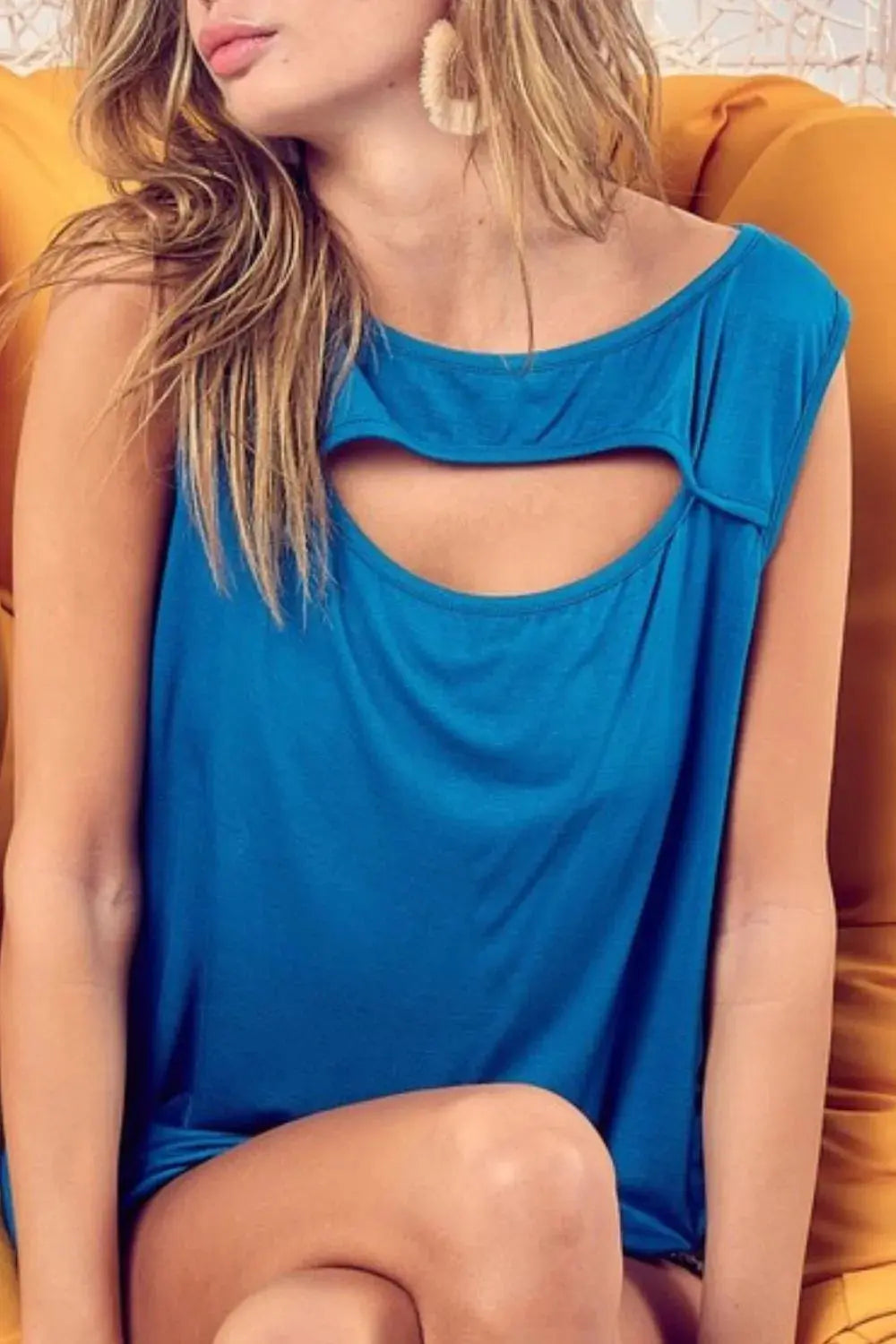 Women's Tank Top Tank Top - Cut Out - Rayon Knit Sleeveless