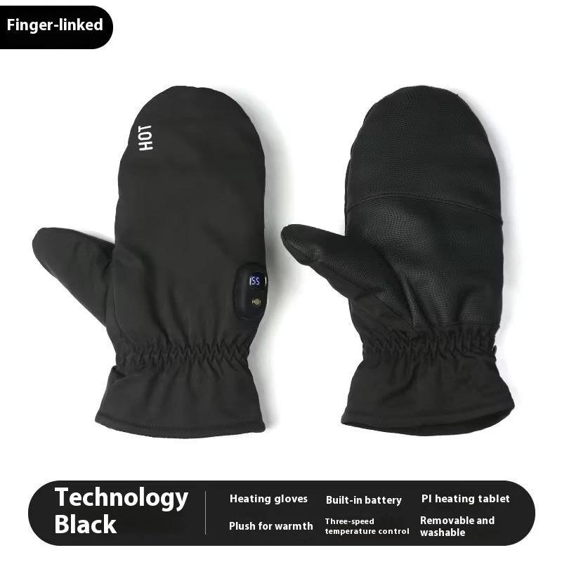 Men's Warm Thick Windproof Electric Heating Gloves