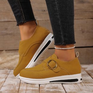 Women's Solid-color Front-laced Casual Wedges Shoes