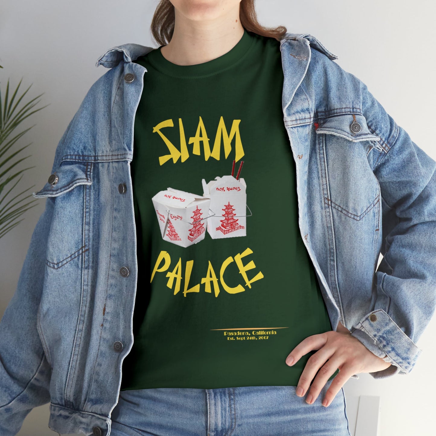"DirkyThreadz Siam Palace T-Shirt - Bold Takeout Graphic Design in Black Cotton"