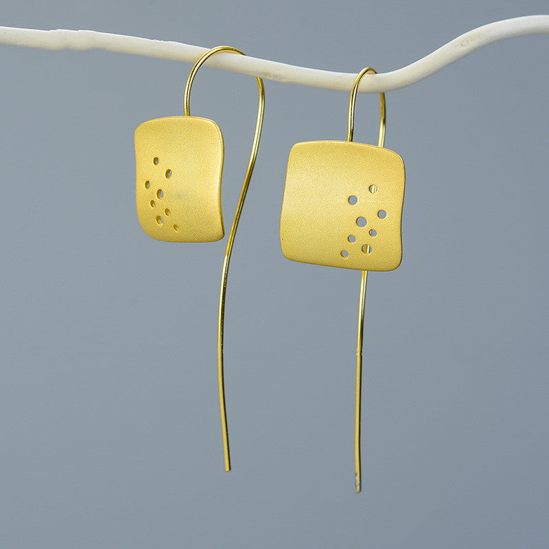 Imperfect Square Sterling Silver S925 Earrings