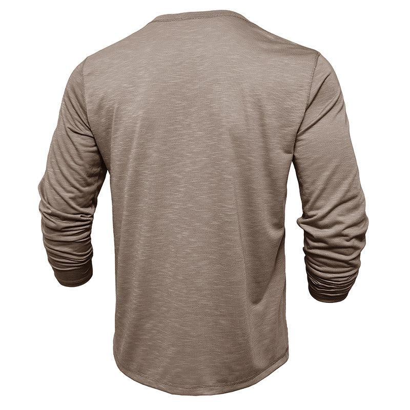 Men's Long Sleeve Henry Collar T-shirt