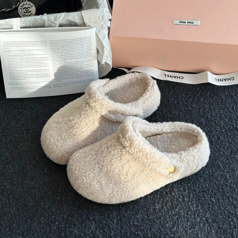 🩴 Pantuflas de mujer con puntera cerrada, forro polar, engrosadas y de doble uso
