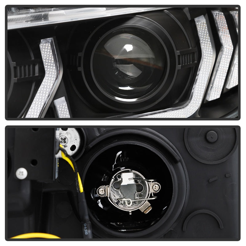 Spyder 16-18 Honda Civic 4 puertas con luces de giro secuenciales LED Proyector de faros - Negro - PRO-YD-HC16-SEQ-BK