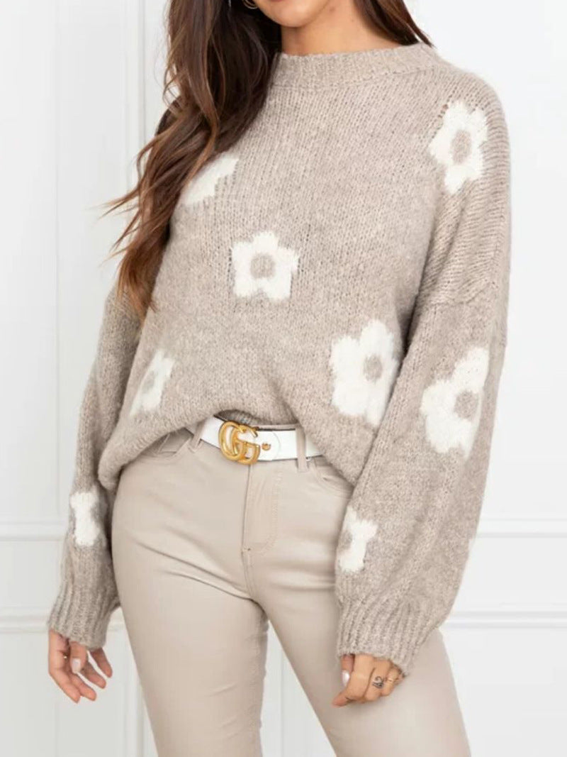 Suéteres de mujer de otoño e invierno, suéteres de mujer florales personalizados de talla grande a la moda. Consulta la tabla de tallas en "más detalles".