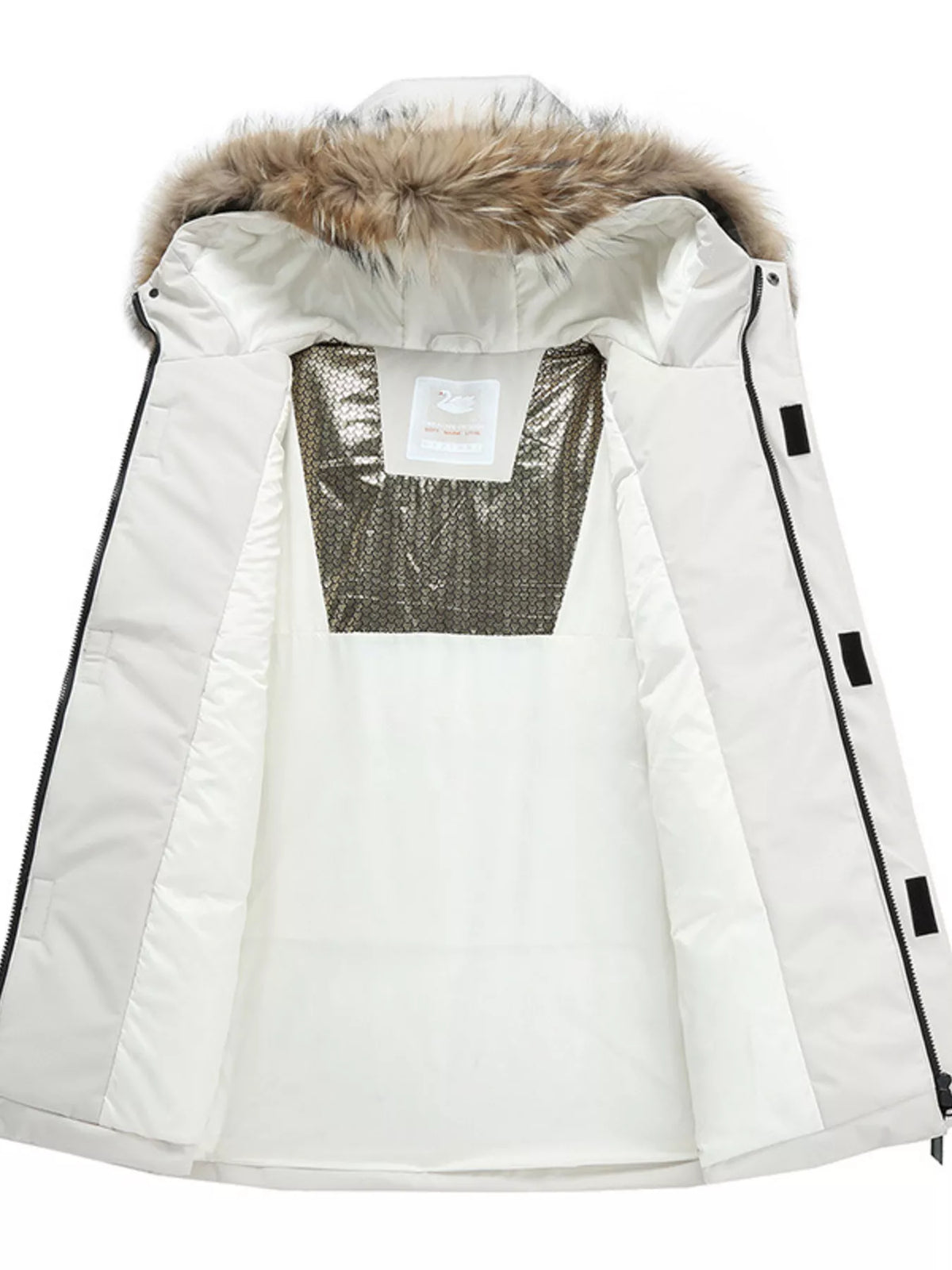 Men's Full Size Fur Hooded Winter Parka Coat Plus Size