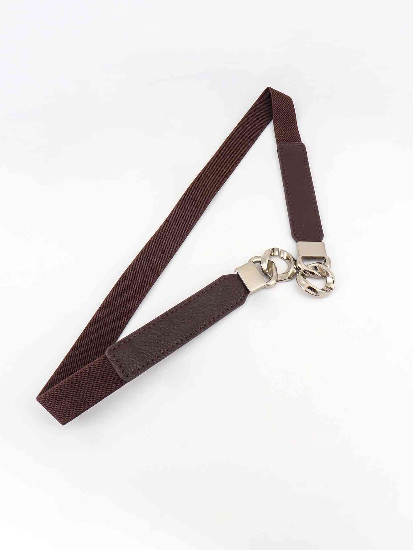 ElegantStyle Zinc Alloy Buckle Elastic PU Belt – Versatile and Stylish Accessory See size chart under “more details”