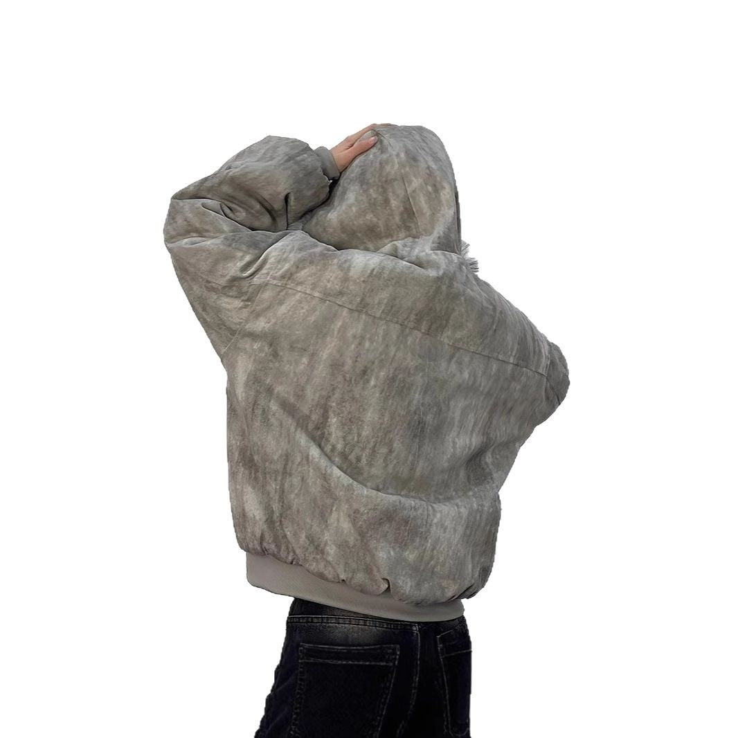 Hooded Large Fur Collar Cotton-padded Coat For Men Thick Warm Jacket
