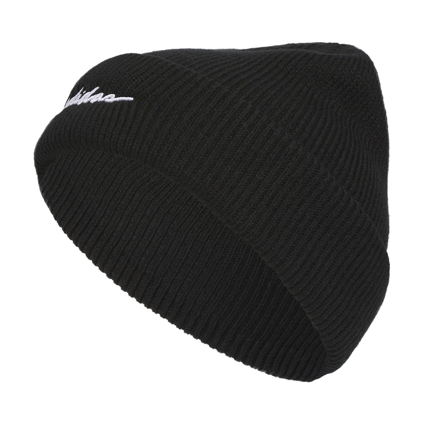 adidas Womens Script Beanie Standard fit Cuffed Acrylic Knit hat/Cap for Winter Orchid Fusion Purple/White one_Size