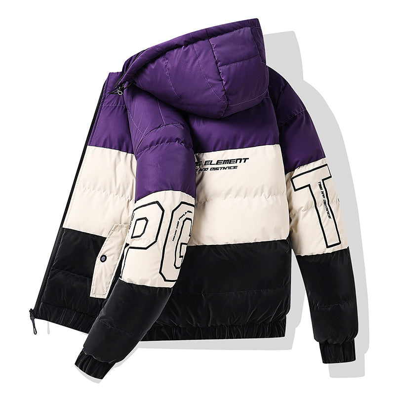 Chaqueta reversible de algodón estilo euroamericano con bloques de color