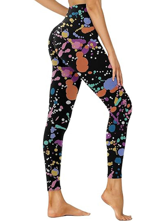 Mallas capri de talle alto - Pantalones de entrenamiento estampados a inyección de tinta