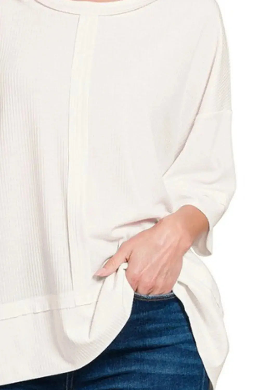 Women's T-Shirt Women's Ribbed Boat Neck Tee - Soft Casual Style