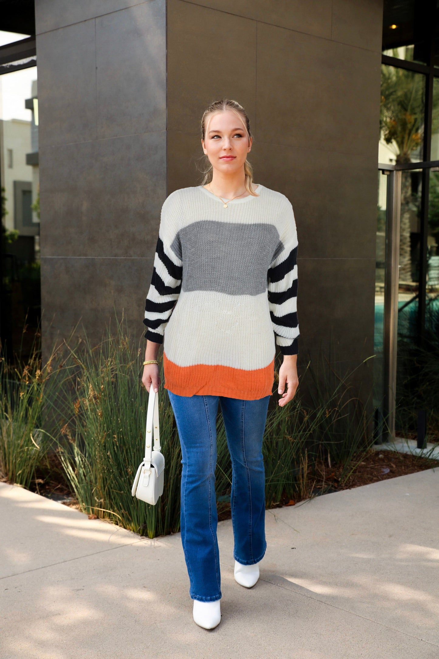 Suéter Oversized de Rayas Mixtas