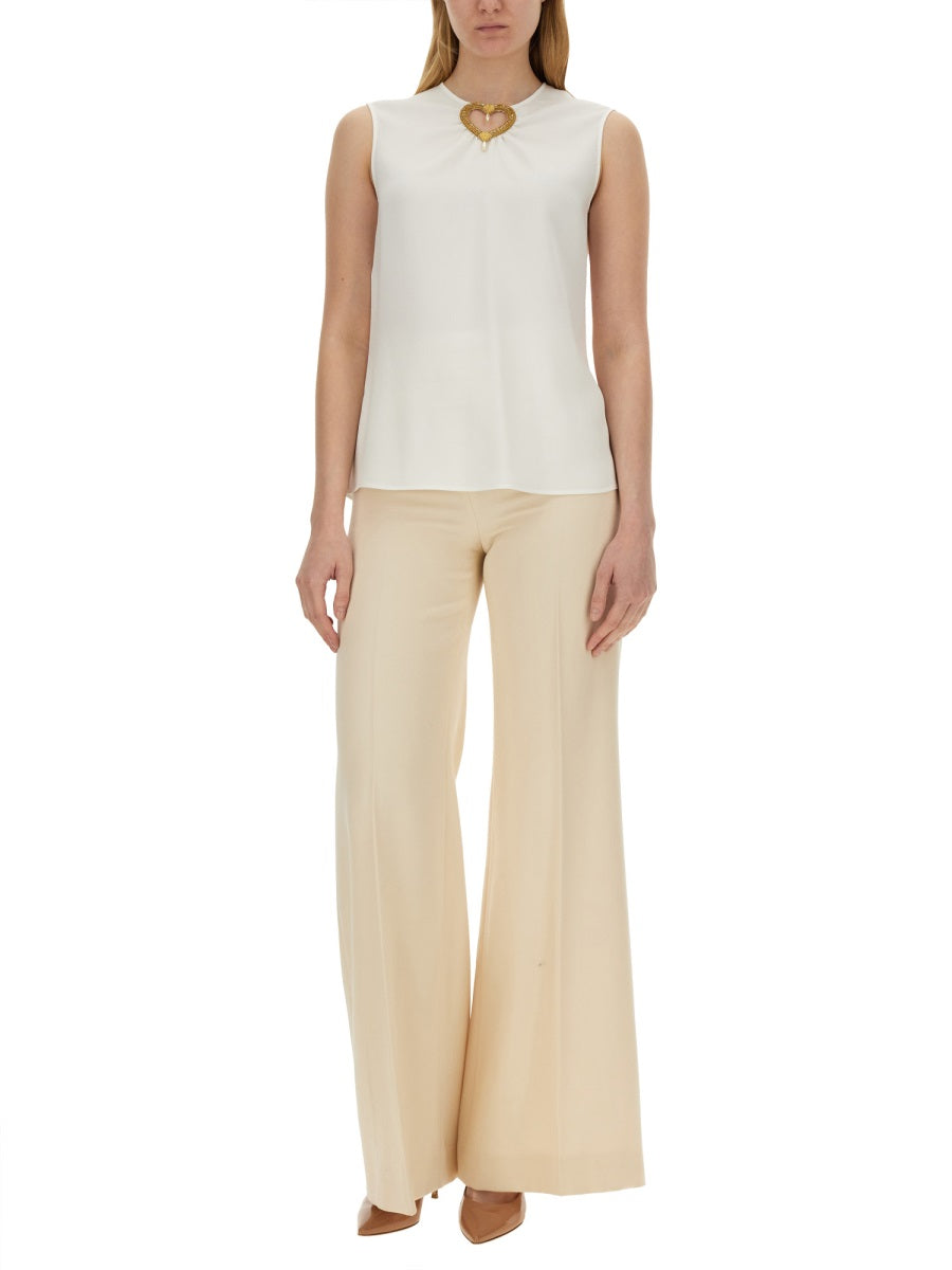 Moschino Women Blouse With Heart Applique