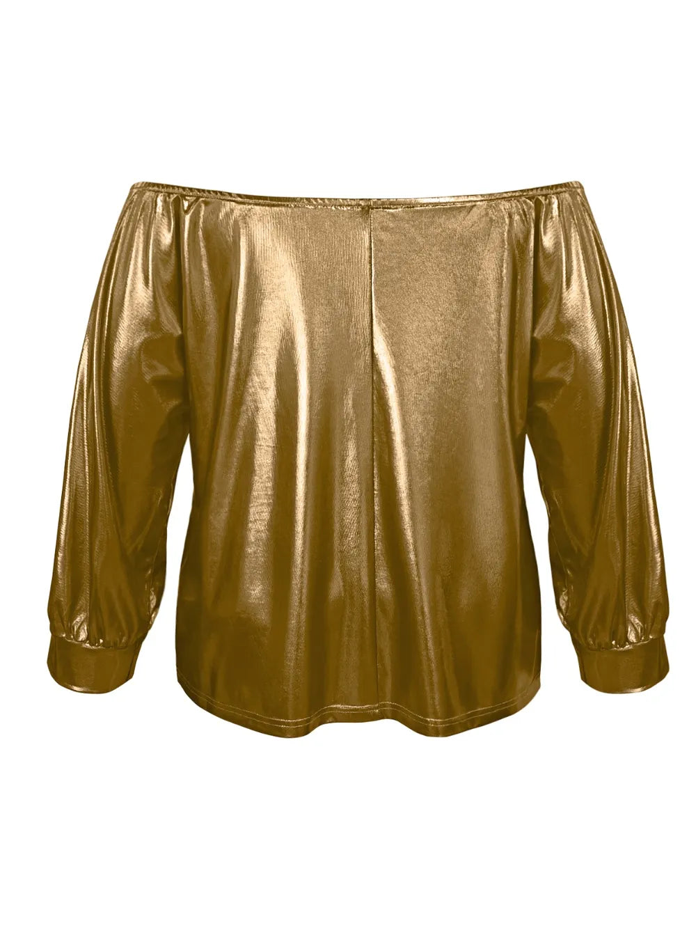 Plus Size Off-Shoulder Long Sleeve Blouse See size chart under “more details”