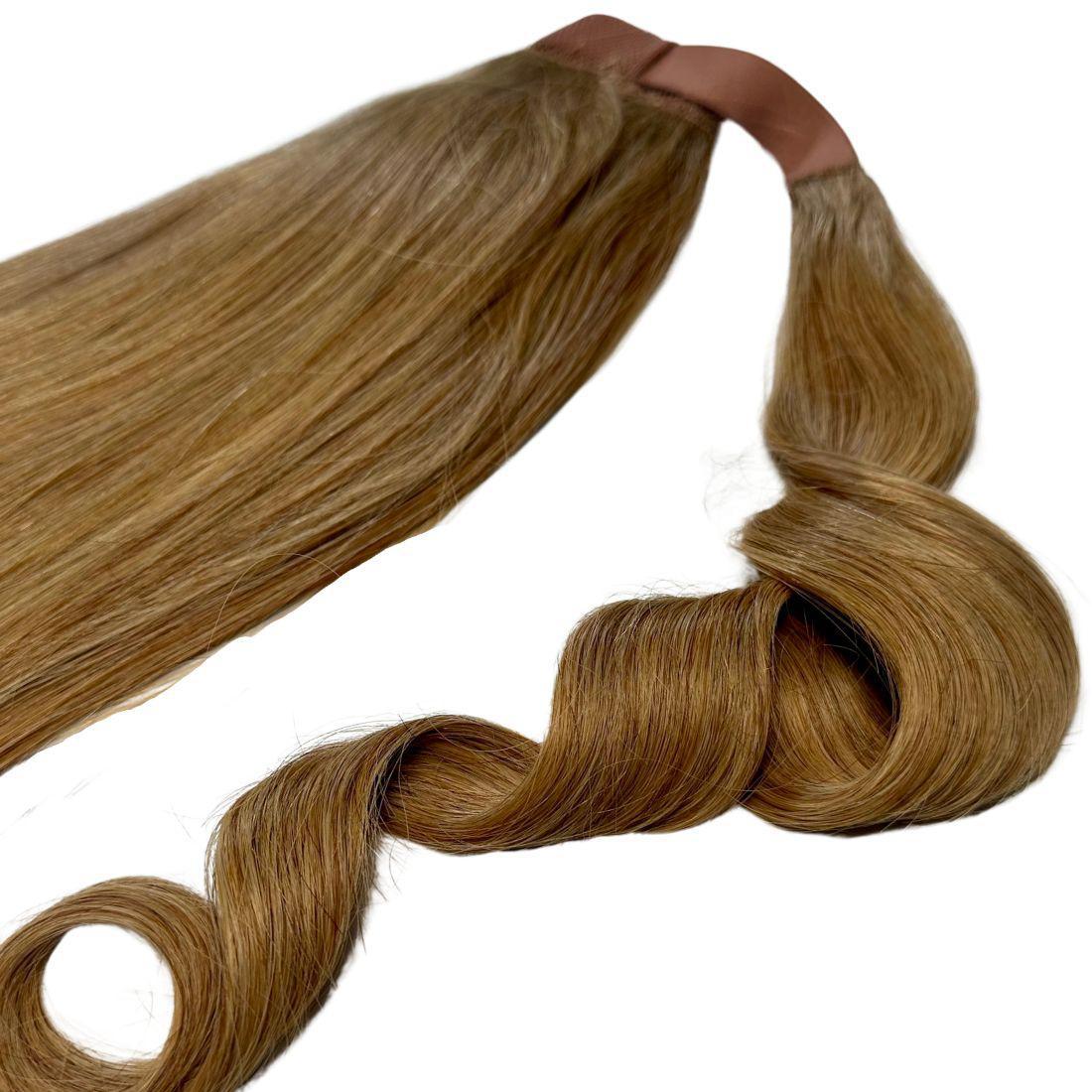 Cola de caballo de extensión de cabello 100% humano rubio miel
