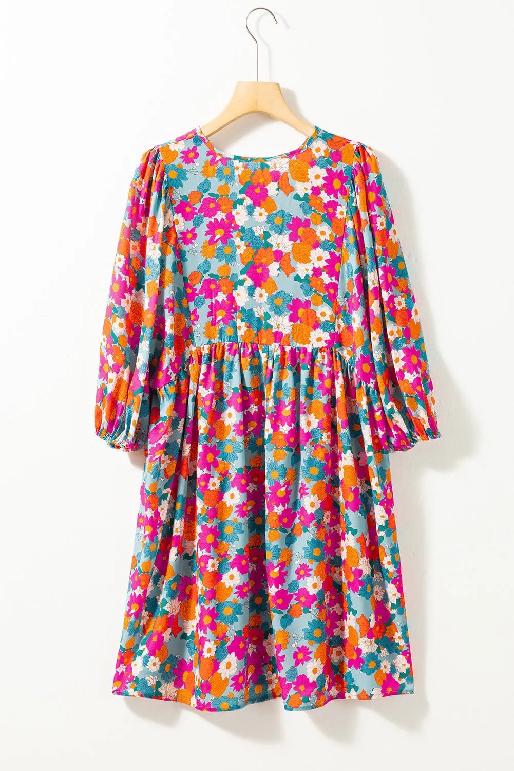 Women's Babydoll Dress Babydoll Dress - Floral Print & Cute Sleeves - Summer Style